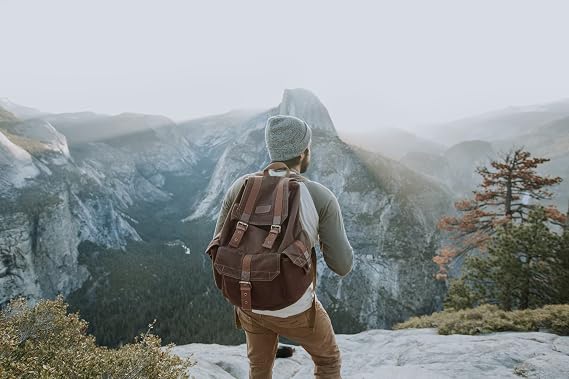 GOOTIUM 21101CF Specially High Density Thick Canvas Backpack Rucksack,Coffee
