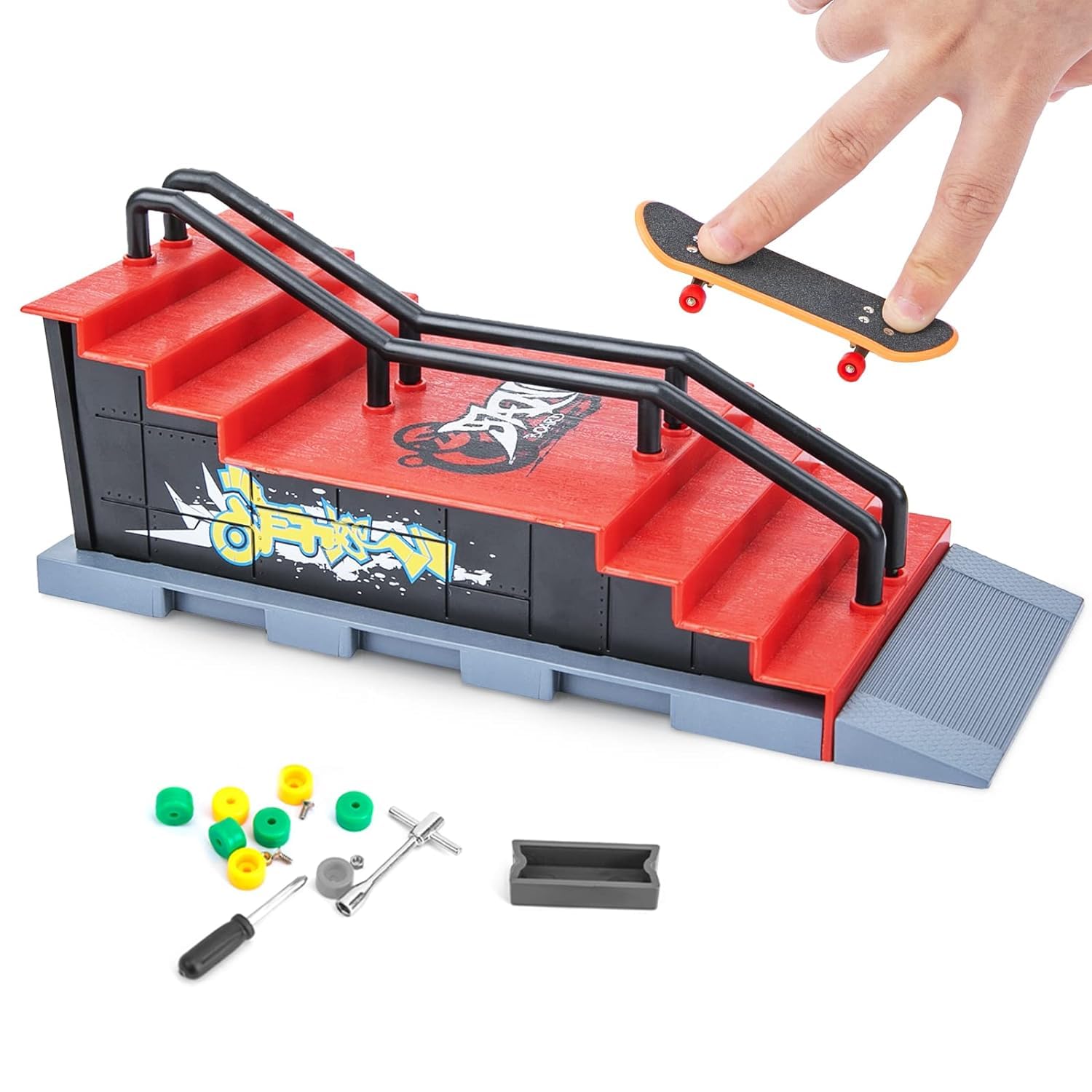 EUPHORIA Fingerboard Ramps, Finger Skateboard Cool Toys with Mini Skateboards for Fingers, Fingerboard Ramps Set Buildable Ramp for Finger Board Training, Skateparks Training Props for Kids & Adult (B0DC499XDY) Amazon Price History, Amazon Price Tracker