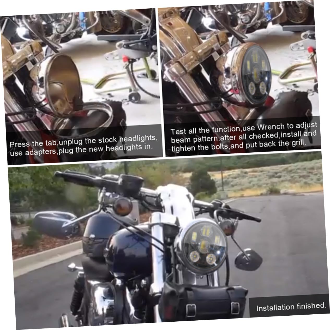 Mikikit 1pezzi Faro Anteriore LED per Moto Faro Rotondo in Alluminio Design Angel Eye Elevata Luminosità e Impermeabilità per Condizioni di Scarsa Visibilità