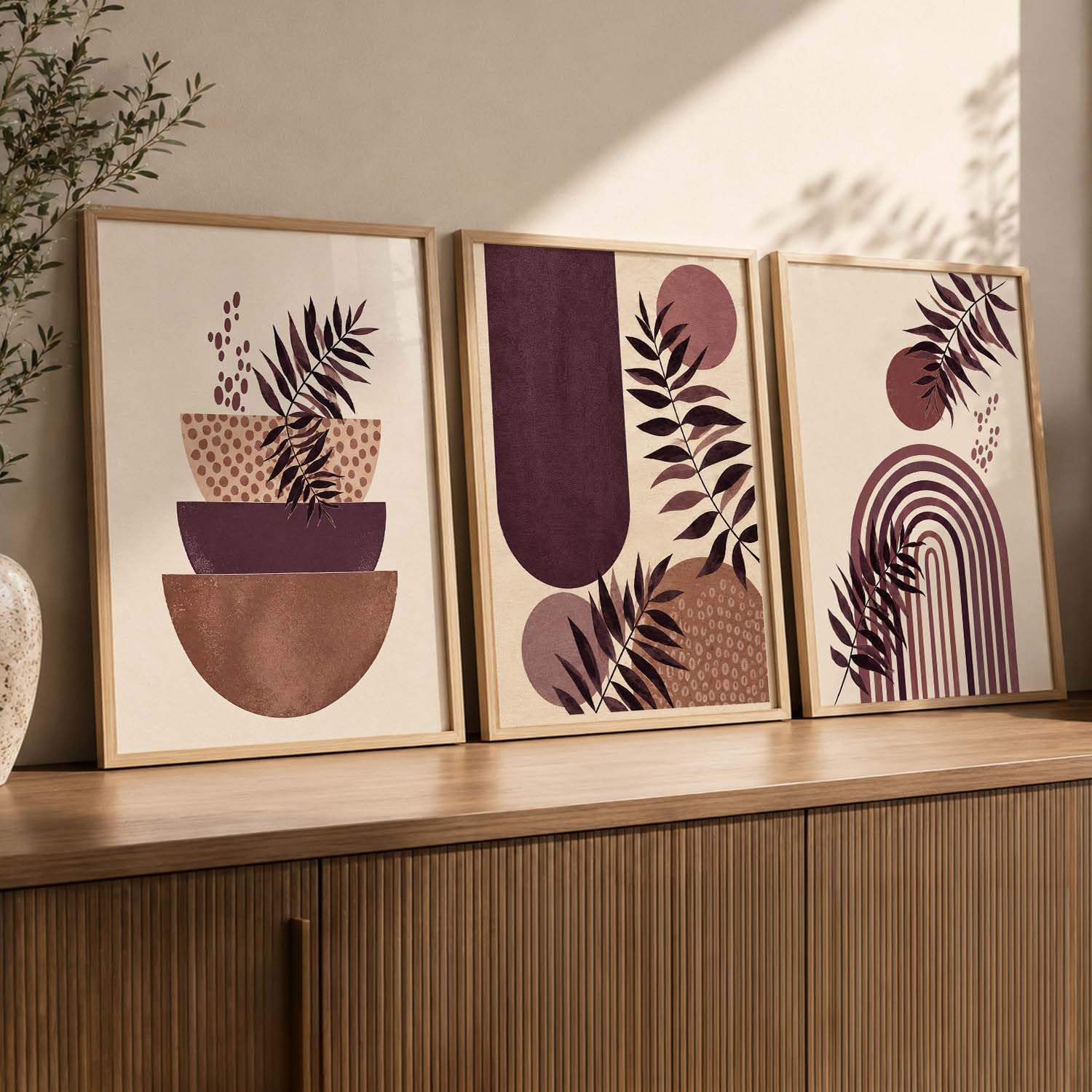 BOHO Wall Art Set - 3 Framed Prints -7 BOHO Wall Art Set - 3 Framed Prints -7