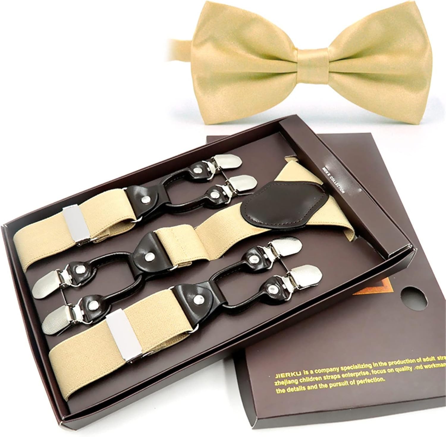 Suspenders for Men Mens Braces Trouser Suspenders and Bow Tie Adjustable Brace