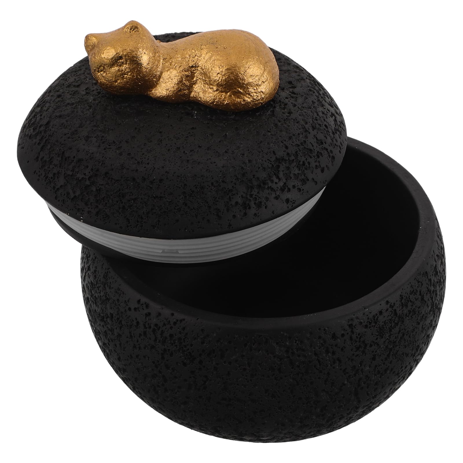 Urne de chat premium STOBAZA en ciment noir chic et légère 350ml