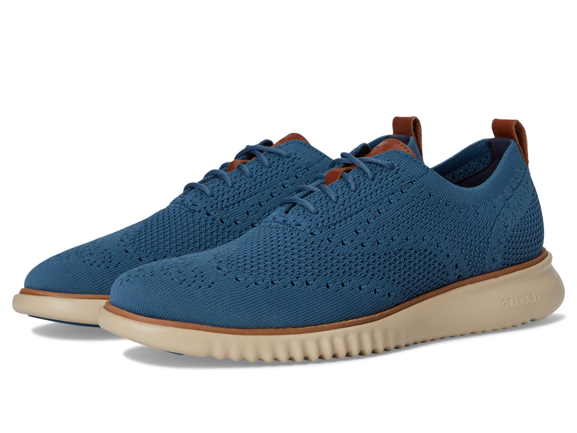 Cole Haan Men's 2.Zerogrand Lightweight Stitchlite Oxford Indian Teal/Pale Vachetta 7