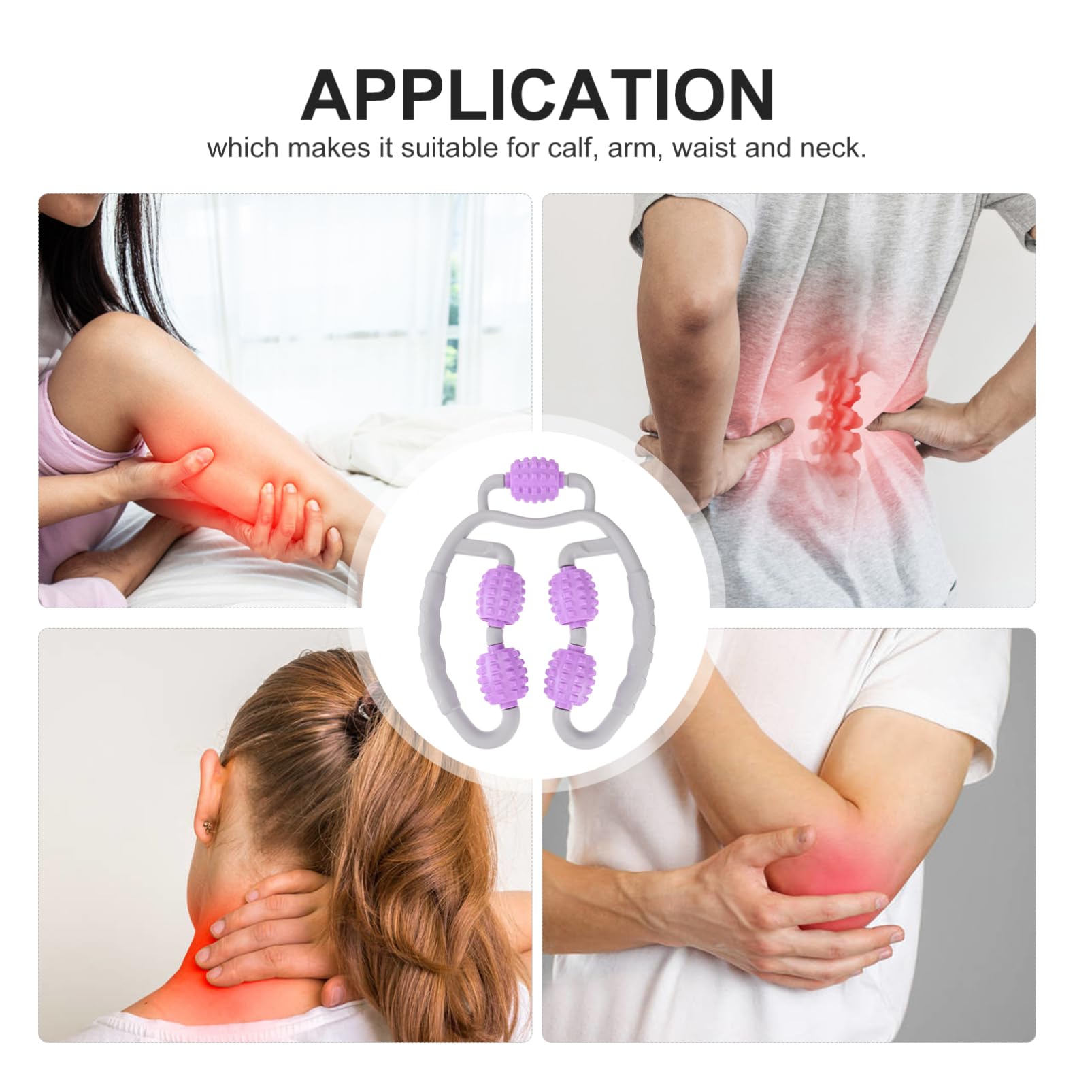 FOMIYES Leg Massage Roller Muscle Roller Massaging Roller Leg Roller Stick Handheld Massager Roller Massager Fitness Roller Yoga Leg Clamp Scroll Wheel Auxiliary Supplies Abs Purple