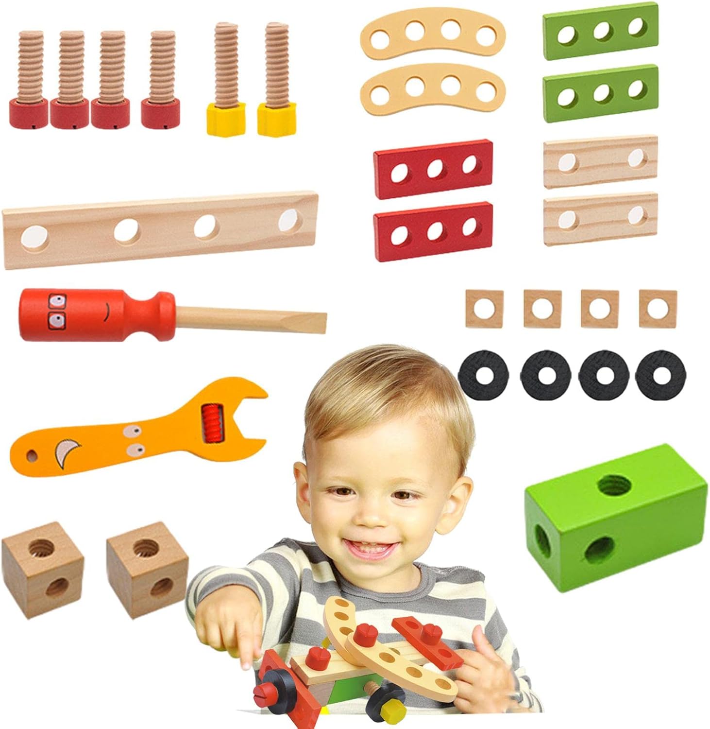 Linsition Ensemble d'outils Montessori Construction pour Filles,Outil