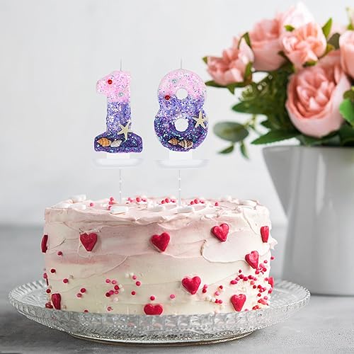 Miniatura 5 de Velas de cumpleaños, velas número 1, decoración de pastel de cumpleaños con temática de sirena, velas de feliz primer cumpleaños para pasteles,