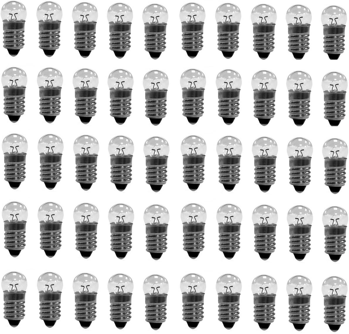 E10 6V 0.3A Warm White Bulb Light Bulbs Miniature Screw Base (50)
