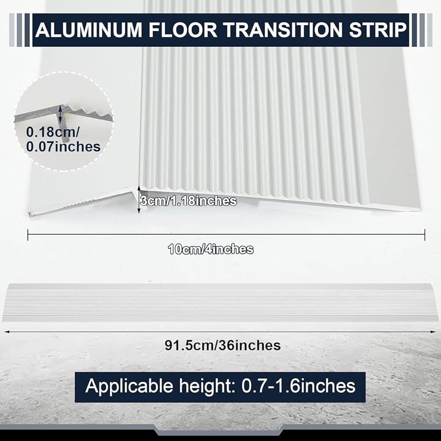 36インチ ドア敷居リデューサー、出入り口エッジトリム、家庭用エクストラワイド溝付きサドル敷居ランプ、オーバーラップエッジリデューサ