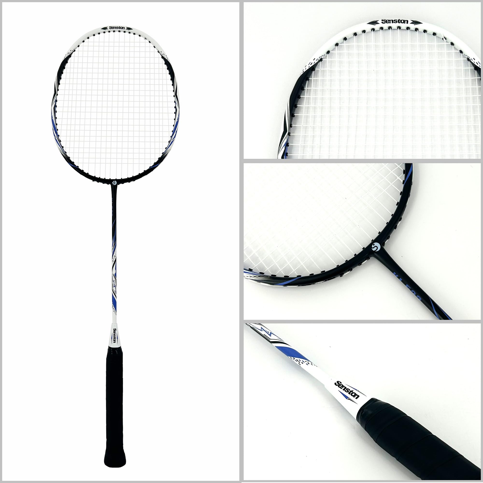 Senston Racchette Badminton in Fibra di Carbonio per Allenamento, Badminton Set con Borsa e 6 Volani in Nylon
