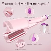 AISEELY 32 mm Hullámosító Hajvasaló - Tripla Hordó Beach Waves Hajgöndörítő, Állítható Hőmérséklet, Hővédelem, Minden Hajtípusra 6