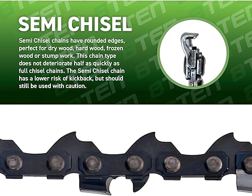 Miniatura 8 de 8TEN Cadena de motosierra cincel completo 16 pulgadas .043 38 LP 55DL para Stihl MS 170 171 180 200 E140 Husqvarna