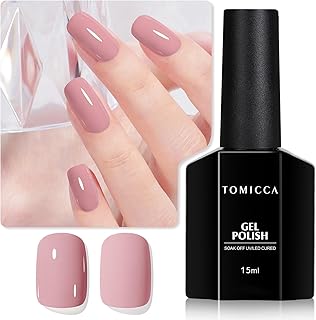 TOMICCA Pink Brown Nail Polish - Dirty Pink, Nude, Soak Off UV Gel Nail Art Manicure Salon DIY
