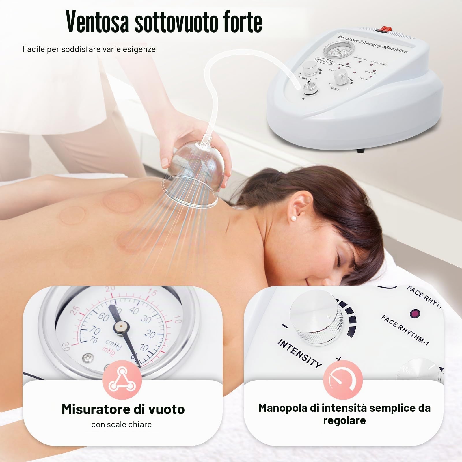 Massaggiatore a vuoto, set di massaggio elettrico coppettazione, con 3 pompe, può 360,6 modalità, massaggiatore per la bellezza del corpo, per la correzione, la modellazione e il massaggio