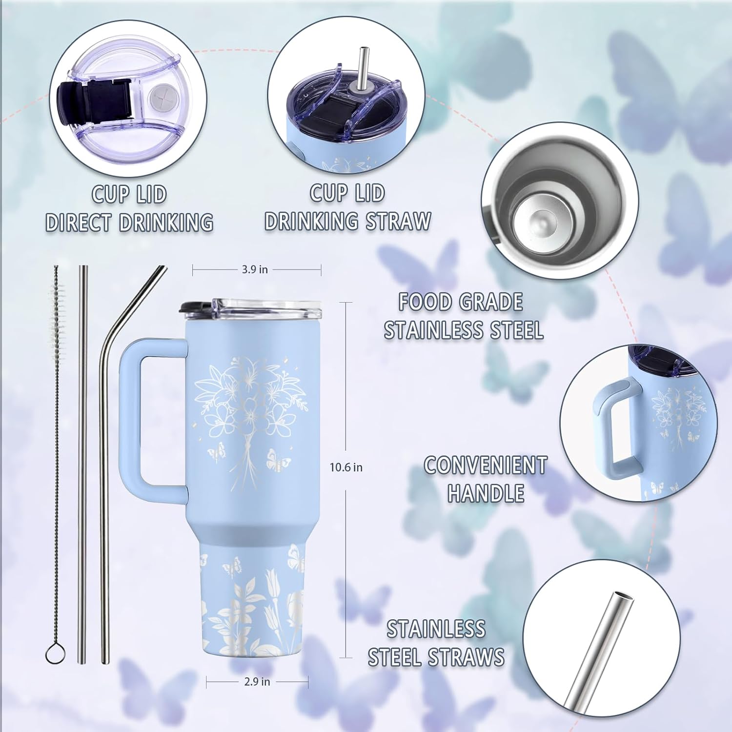 Religious Gifts for Women, 40 Oz You Are Tumbler with Handle & Straw, Thanksgiving Christmas Birthday Gift for Women, Christian Religious Inspirational Faith Jesus Bible Gift, 1 PCS - Image 3