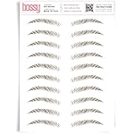 Brows by Bossy Studio & Co Temporary Eyebrow Tattoos Waterproof Eyebrow Stickers, False Tattoos Hair Like Peel Off Instant Transfer Brow upward ash brown