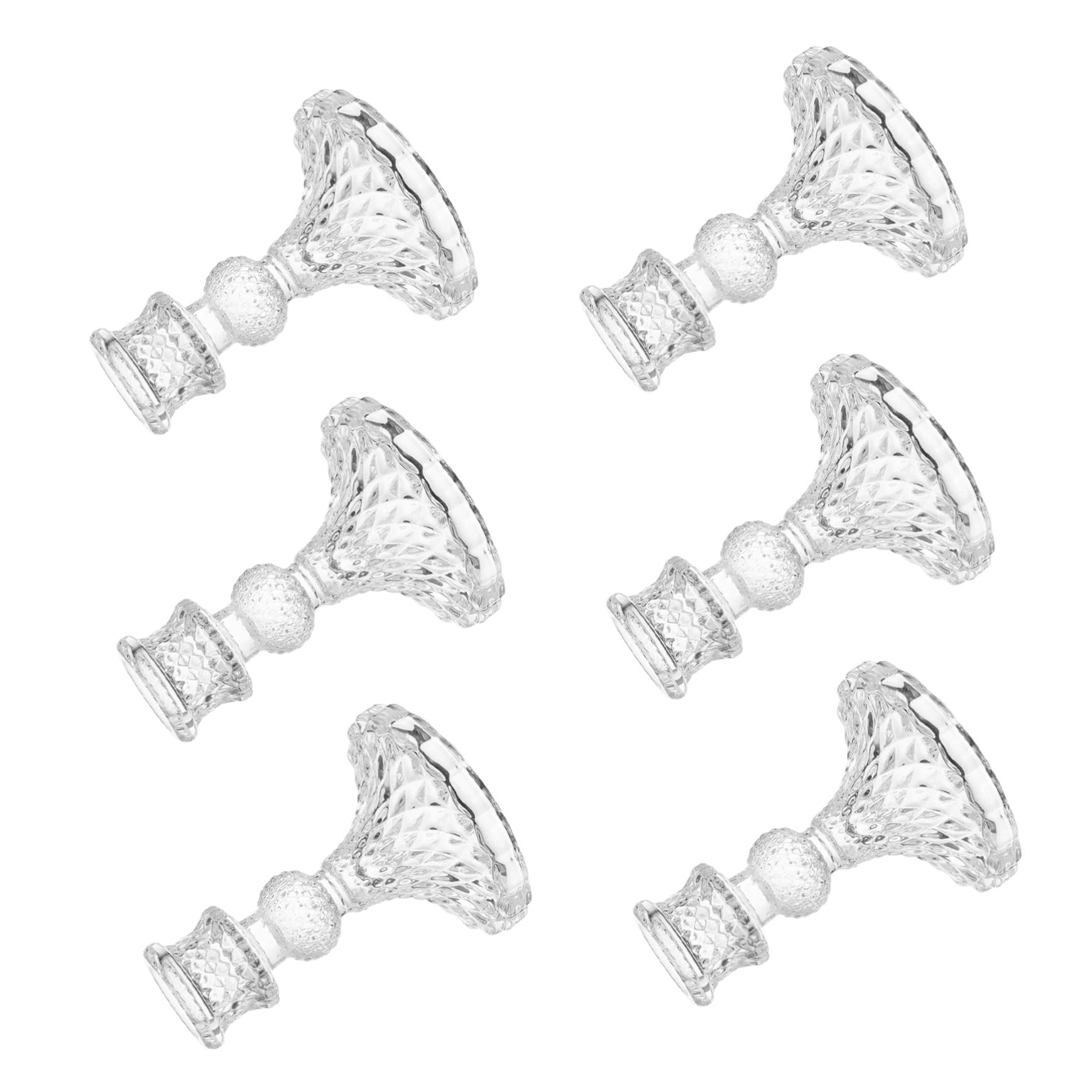 Bougeoirs coniques verre transparents lot de 6 centres de table