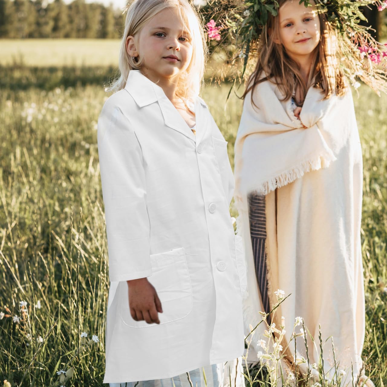 POPETPOP Lot de 10 blouses de laboratoire pour enfant - Blanc