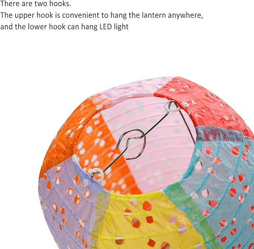 Miniatura 9 de 12 linternas de papel chinas, japonesas con luces LED, barra de borla, 8 pulgadas, ovaladas, decorativas, para decoración de Año Nuevo, decoración