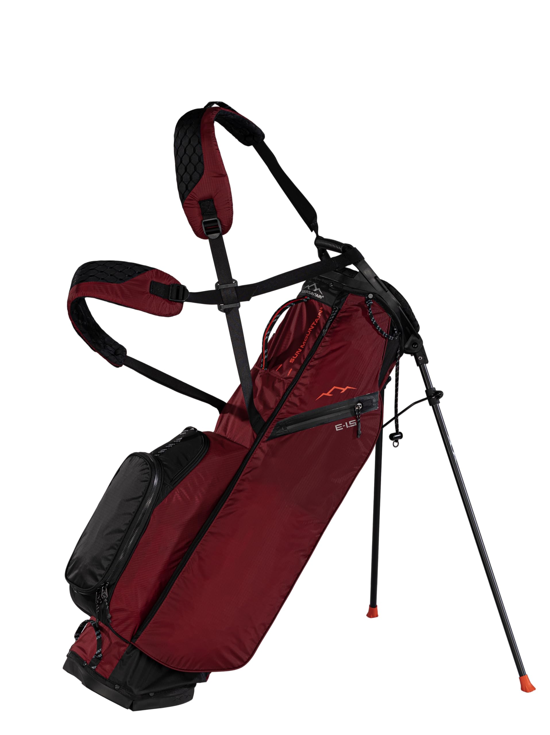 Sun Mountain Men's Eclipse 1.5 LS Lightweight Stand Golf Bag 4-Way Top - 7 Pockets, X Fit Dual Strap System, Push & Electric Cart Compatible Compression Base, 2026 Model - Black-Garnet