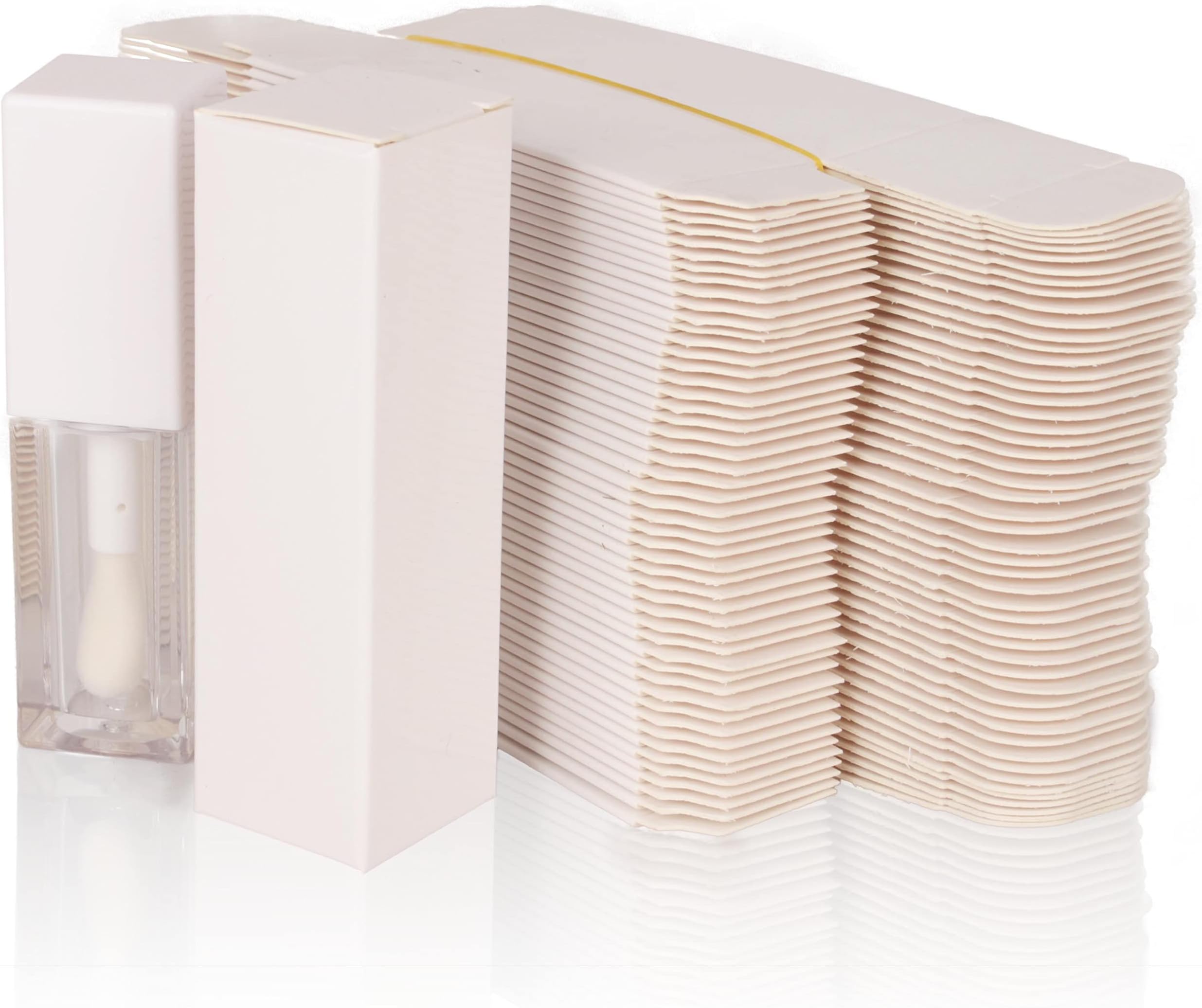25pcs White Paper Boxes for Lip Gloss, Mascara & Eyeliner (25 x 25 x 86mm, 350gms, Travel/On-The-Go Makeup Storage)