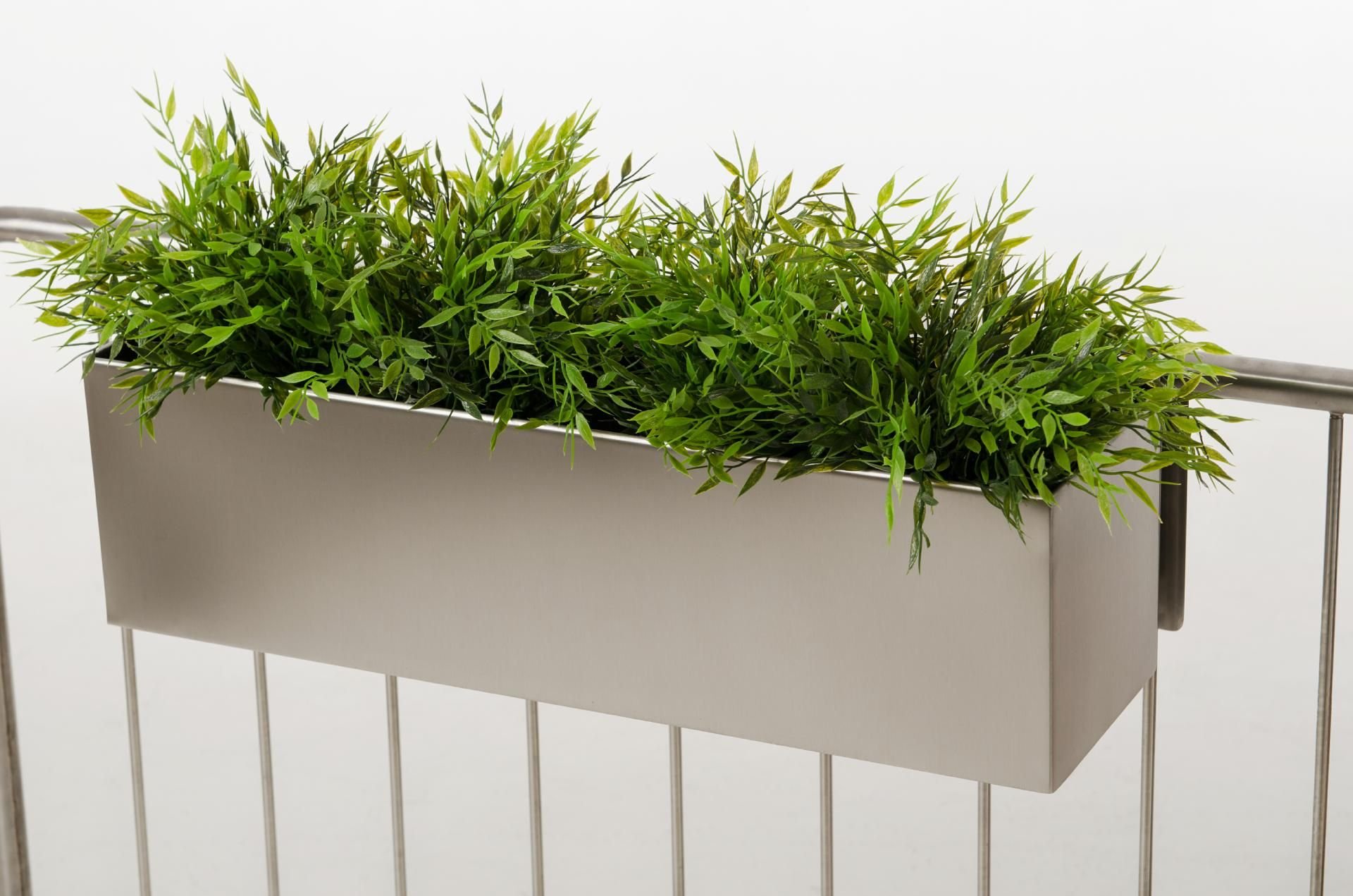 VIVANNO Blumenkasten Balkonkasten Pflanzkasten V2A Edelstahl Binox - 17 x 60 x 17 cm