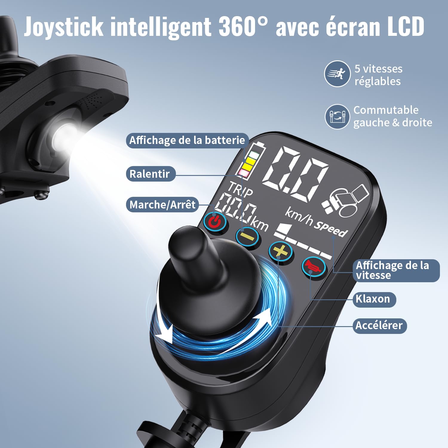 D10 15,9 kg Fauteuil Roulant Électrique Léger pour Adultes Pliable, Fauteuil Roulant Motorisé Léger Avec Autonomie de 46 km, Fauteuil Roulant Tout-Terrain (Ampère-heure, 24)