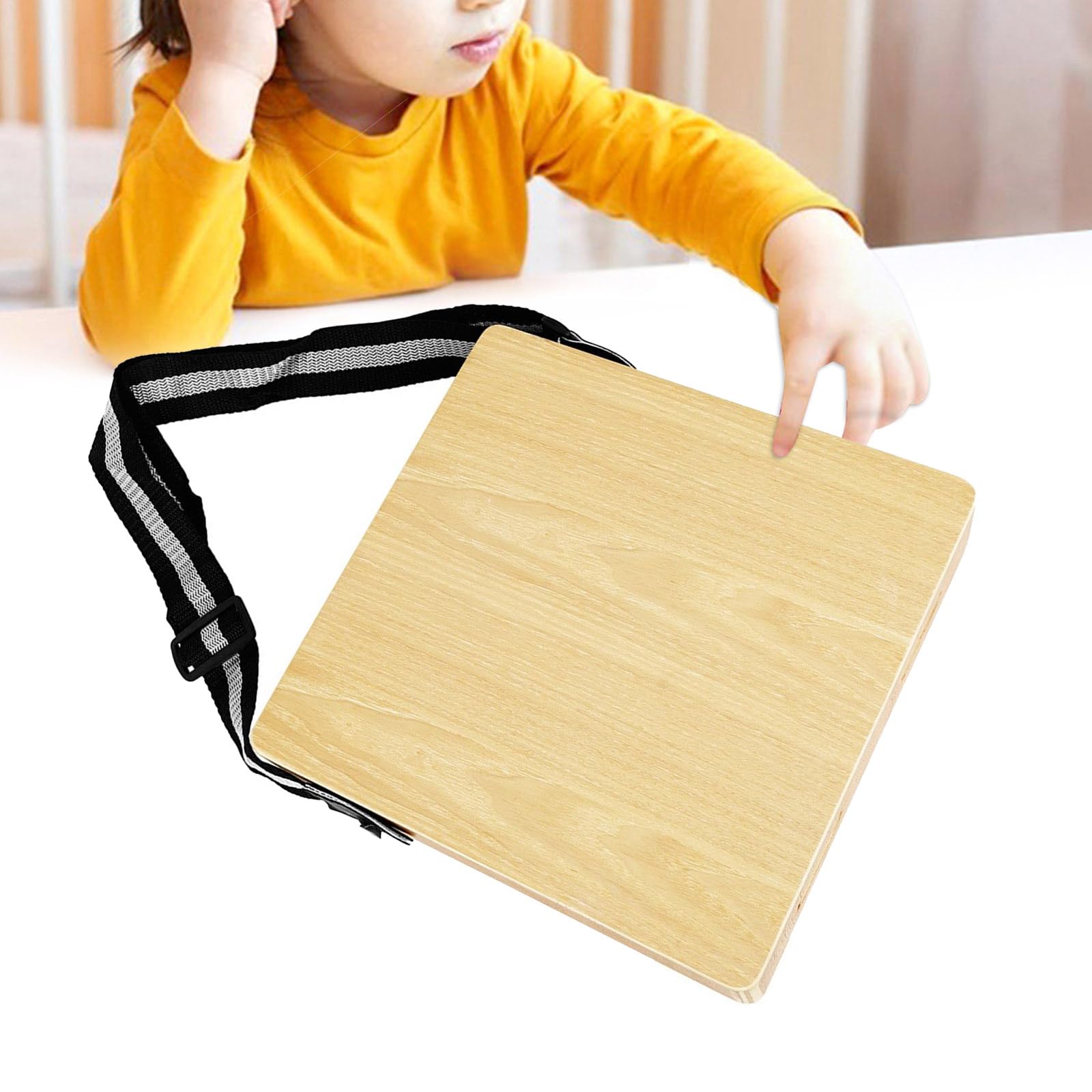 Scatola da viaggio portatile Drum Box Tamburo in legno Tamburo a mano piatta in legno strumento a percussione Tamburo con corda regolata