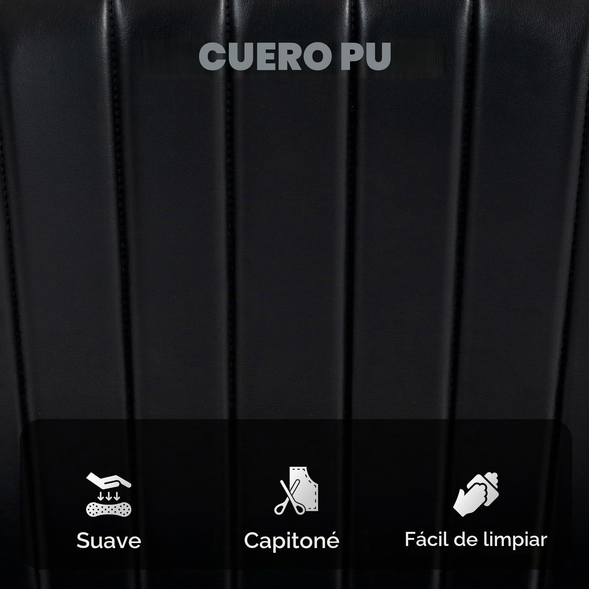 HOMCOM Pack de 2 Sillas de Comedor Asiento Acolchado Negro y Marrón