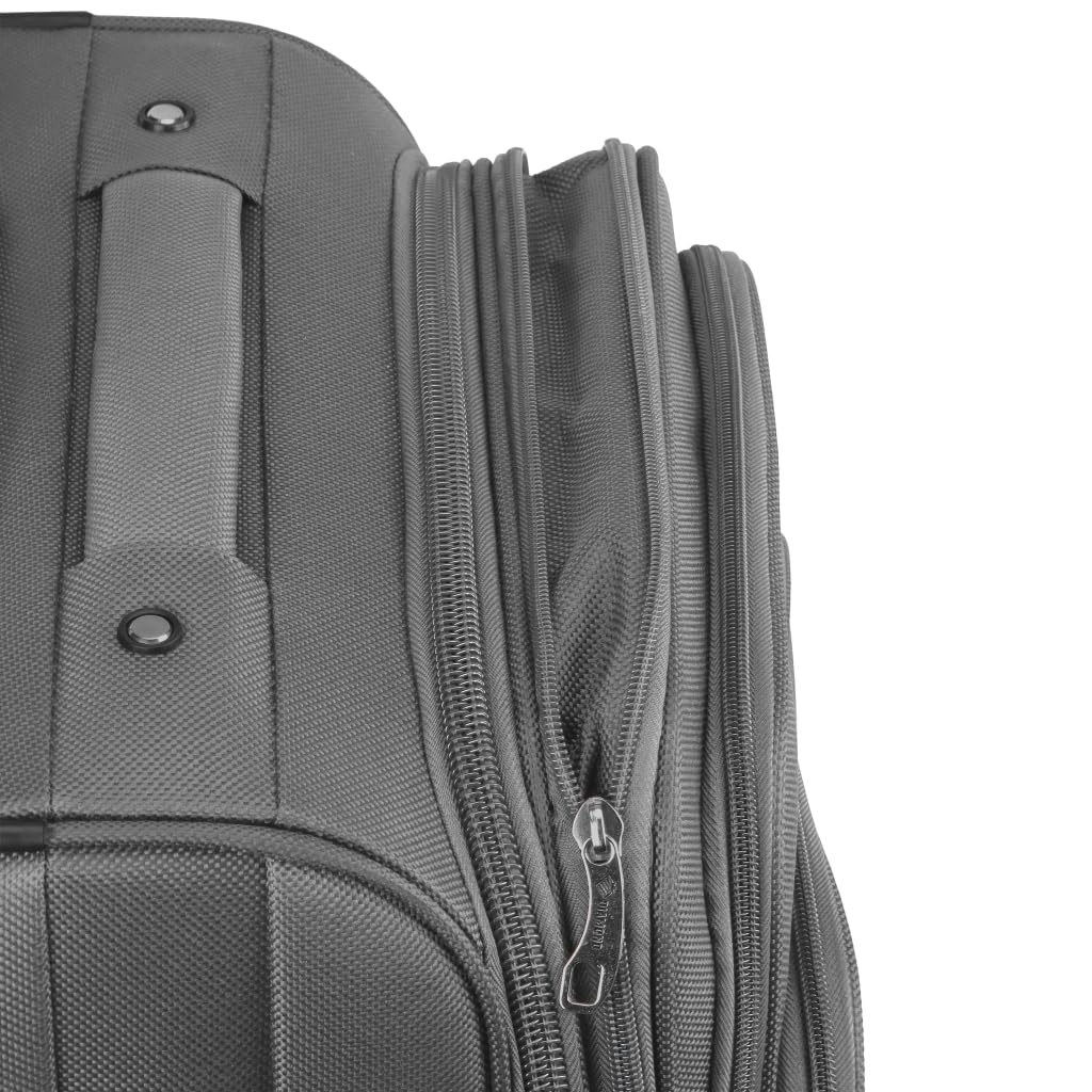 DIAMOND Weichschalen-Kabinenkoffer S 20" Grau Codura 1200D 360° Rollen Zahlenschloss Erweiterbar 40-50 L Leicht Robust