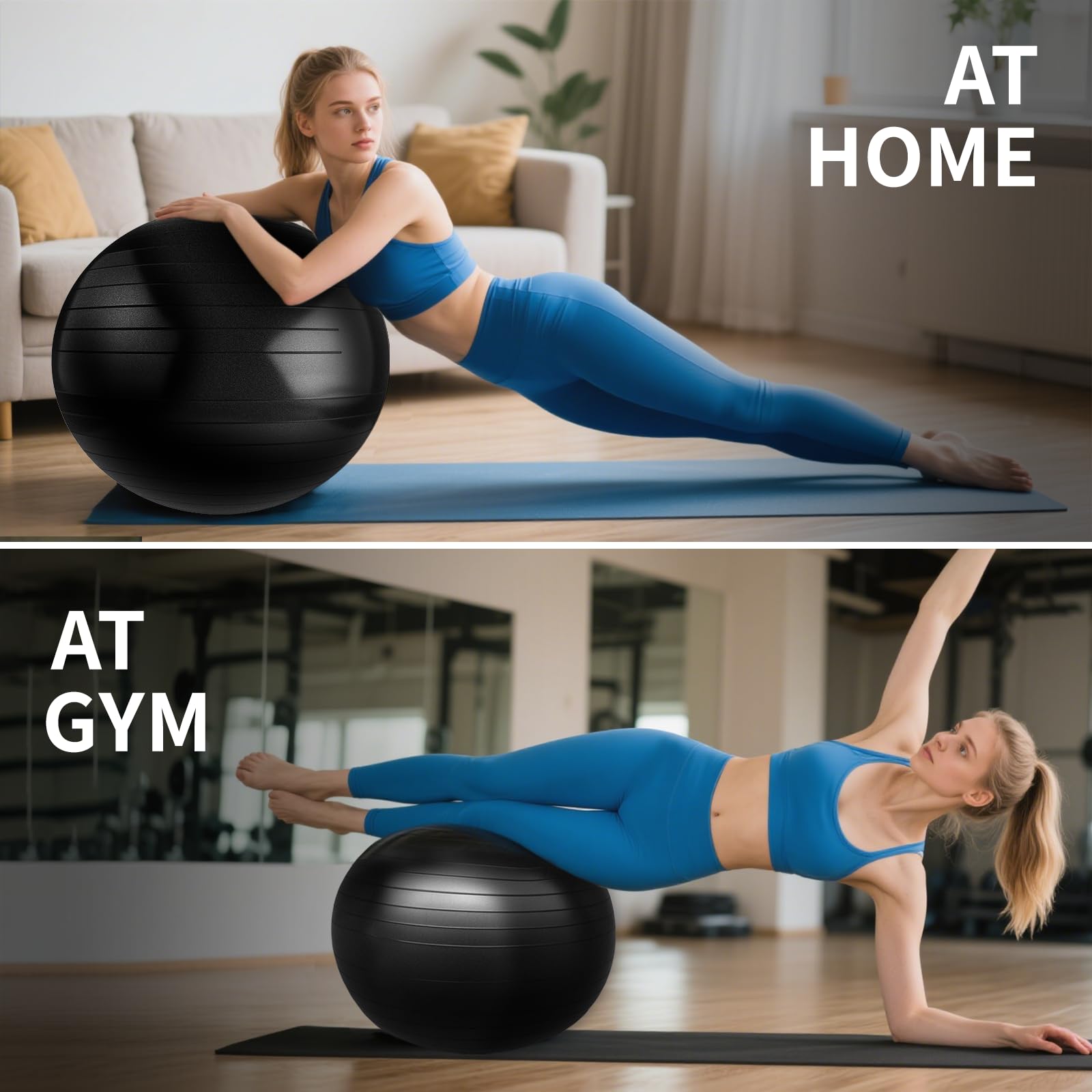 Ballon de Grossesse Fitness 65 CM Anti-éclatement Anti-Dérapant Swiss Ball Gym Yoga
