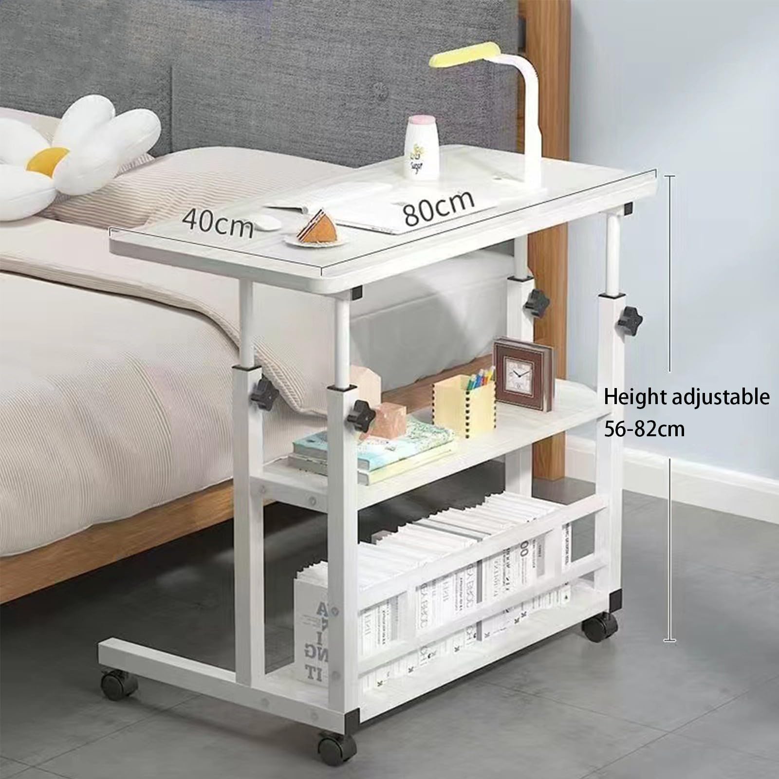 Escritorio para computadora portátil (56-82) cm de altura ajustable, mesa portátil para cama/silla, mesa auxiliar para sofá, computadora portátil