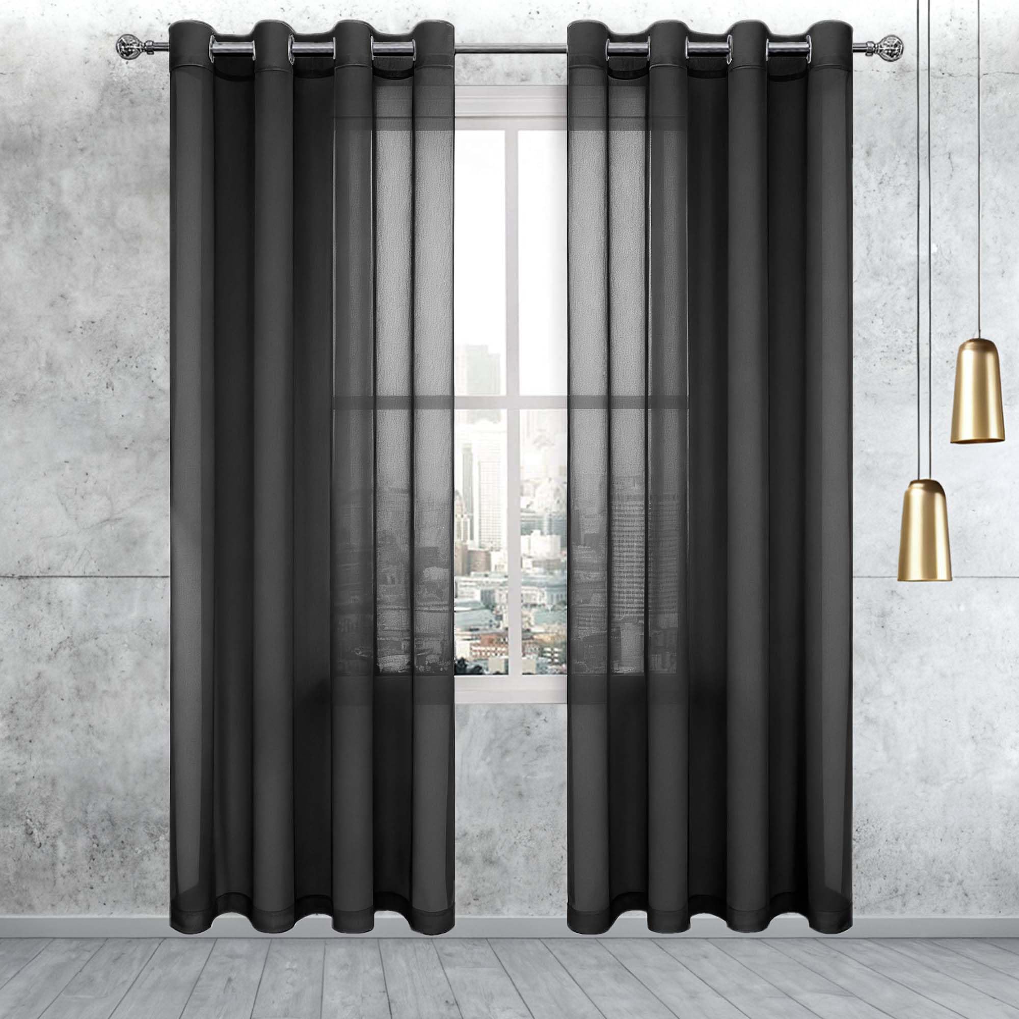 Rideaux voilages à oeillets 550 x 225 cm anti froid chaleur salon moderne
