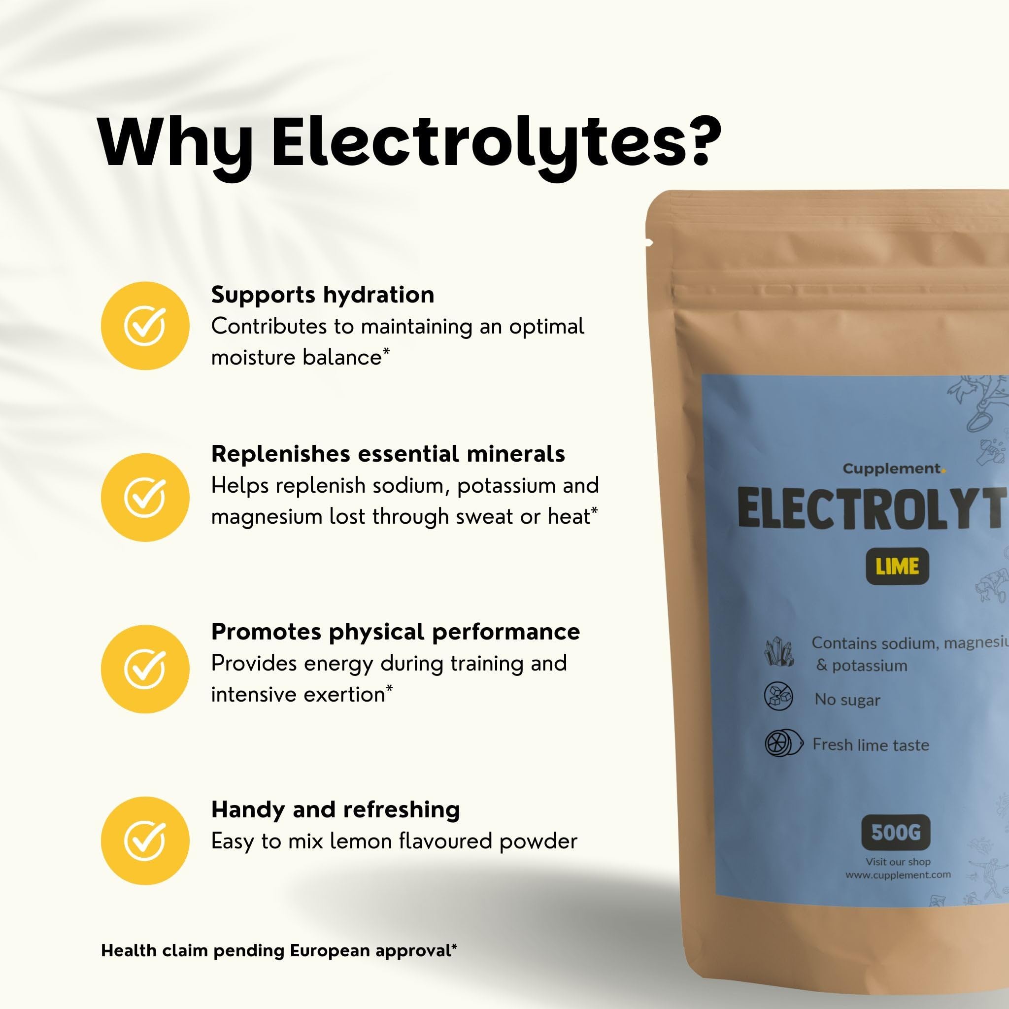 Electrolytes Powder 500 gramos Lime & Lemon Flavor - Free Scoop - Electrolitos - Sin tabletas, Ruidos Tablets, Powerbar, Sports Drink o gotas de agua - Sin azúcar y keto - Electrolites