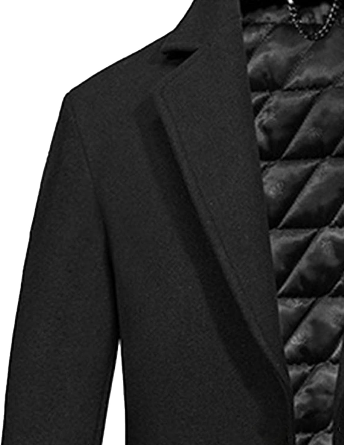 Men's Business Wool Pea Coat Classic Slim Fit Single Breasted Jacket Winter Warm Overcoat Long Trench Coat