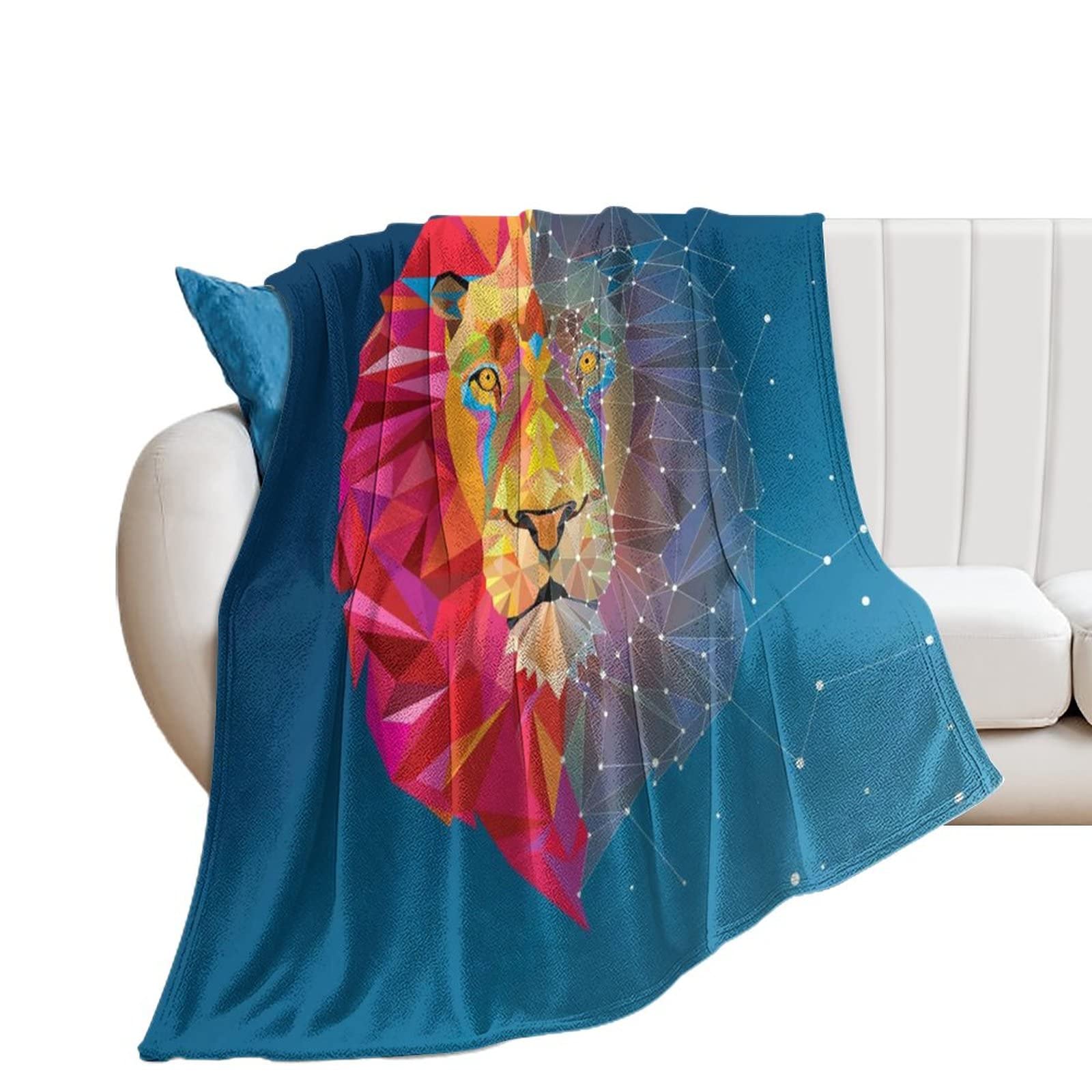 Couverture polaire lion pour vos soirées cocooning sur le canapé du salon