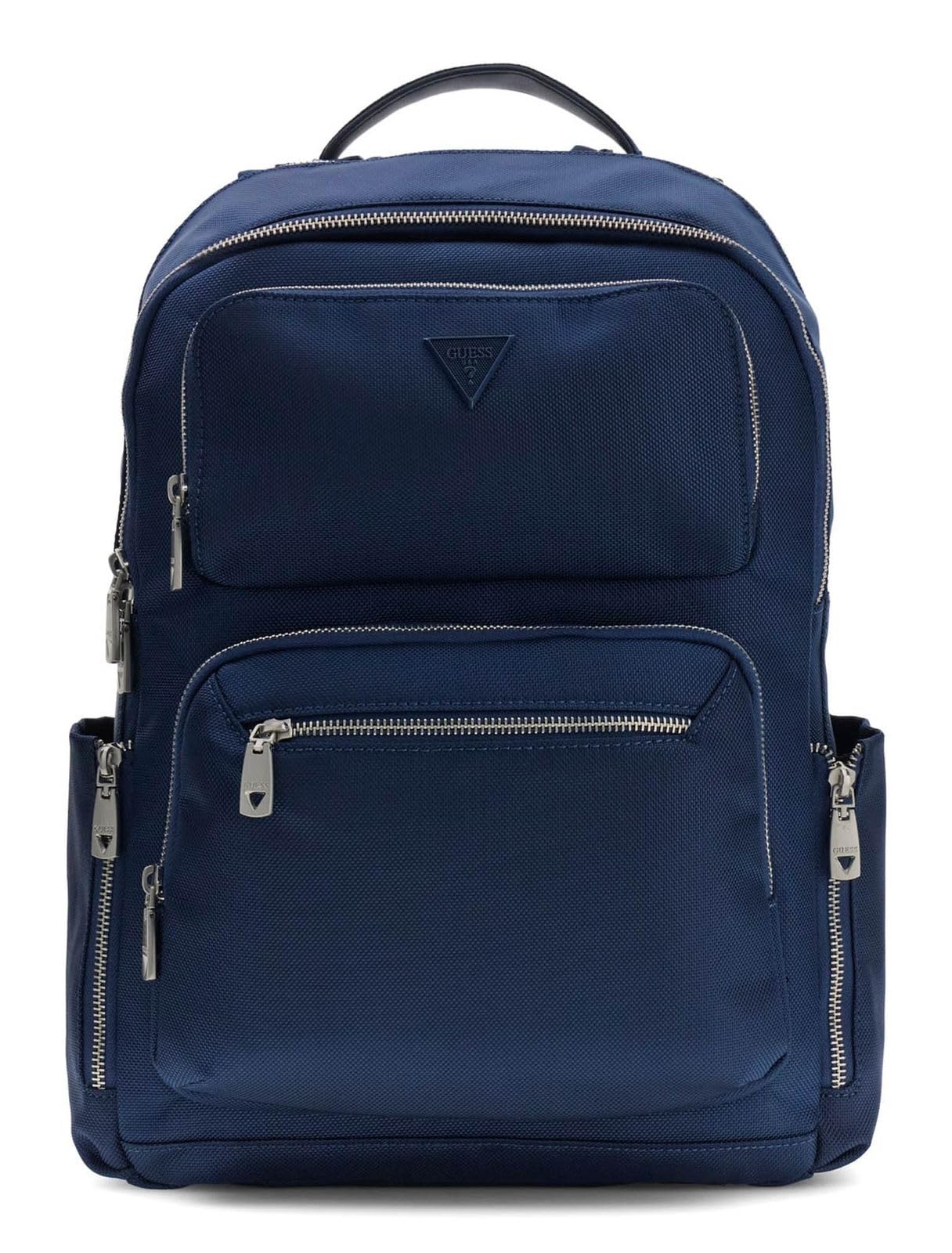 GUESS Plecak rekreacyjny z kieszenią na laptopa Berno Squared Backpack Blue Indigo granatowy