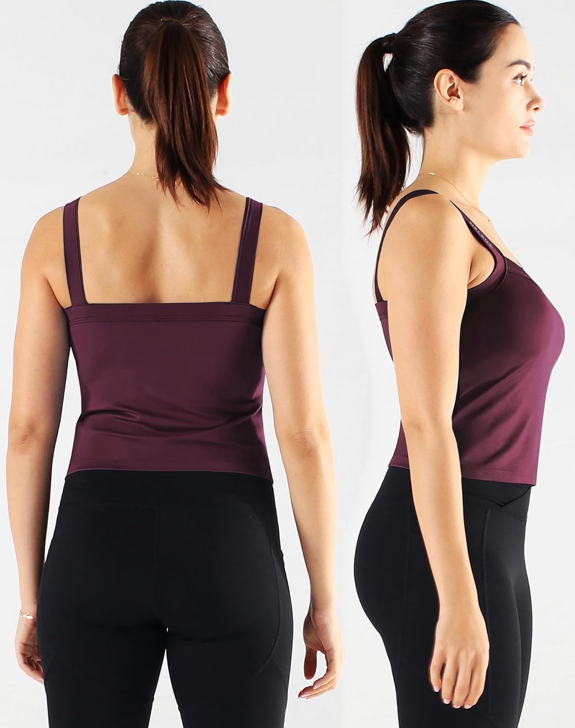 NELEUS Women's 3 Pack Compression Athletic Tank Top with Bra,8088,Black/Grey/red,Medium - Image 6