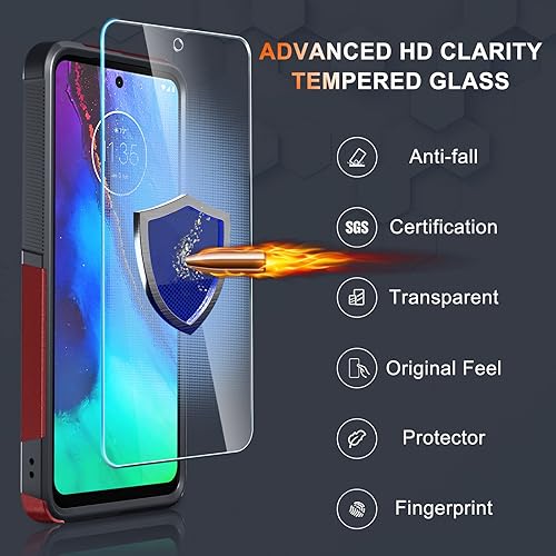 Miniatura 5 de Funda para Motorola Moto G Stylus 5G 2023 no compatible con G Stylus 5G 2022 con protector de pantalla de vidrio templado, 2 en 1, cuerpo completo,