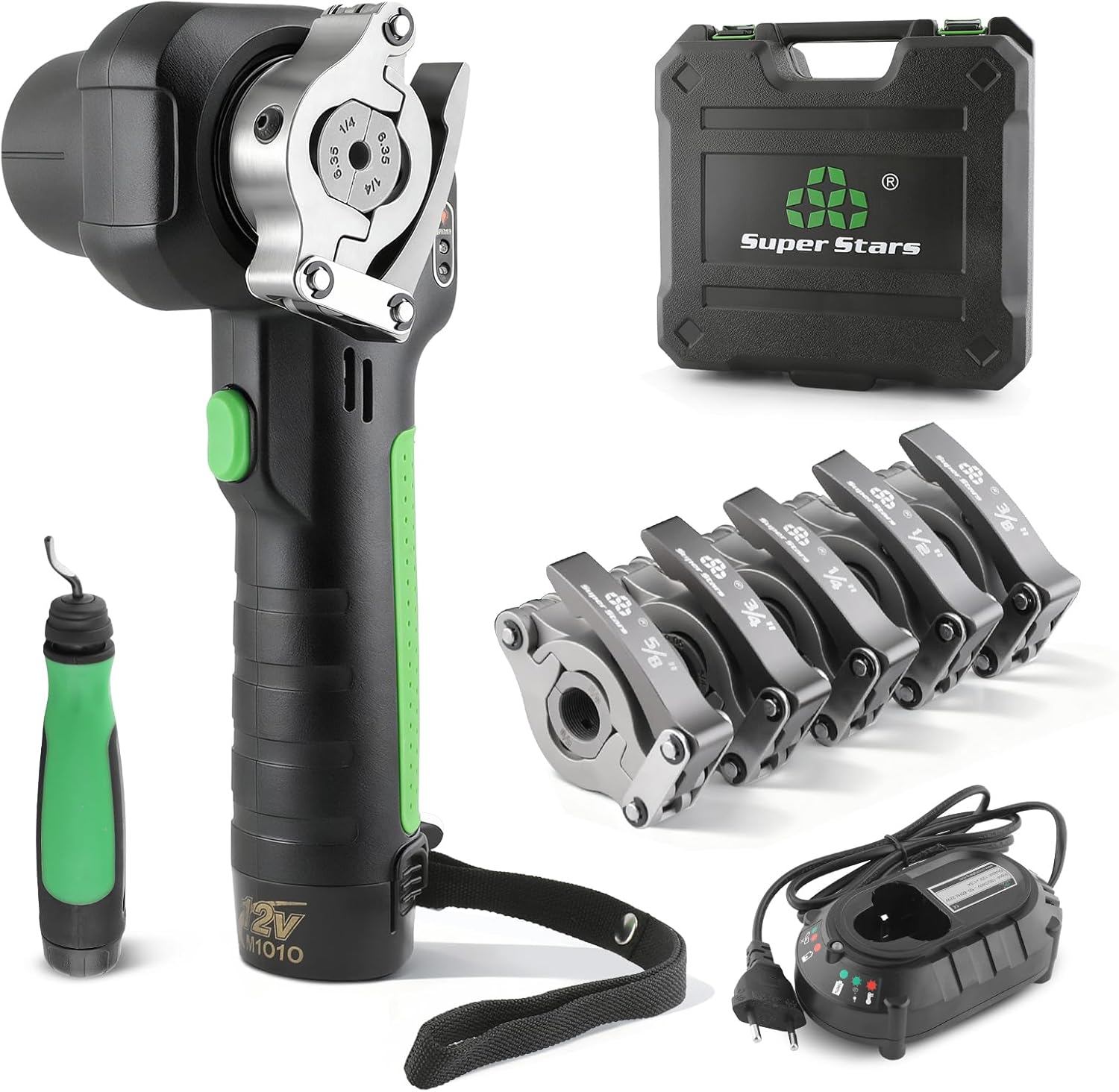 Super Stars Power Flaring Tool Kit ST-E800 - Cordless 45 Degree Automatic Flaring Tool for HVAC Copper Aluminum Tubing R410A R32