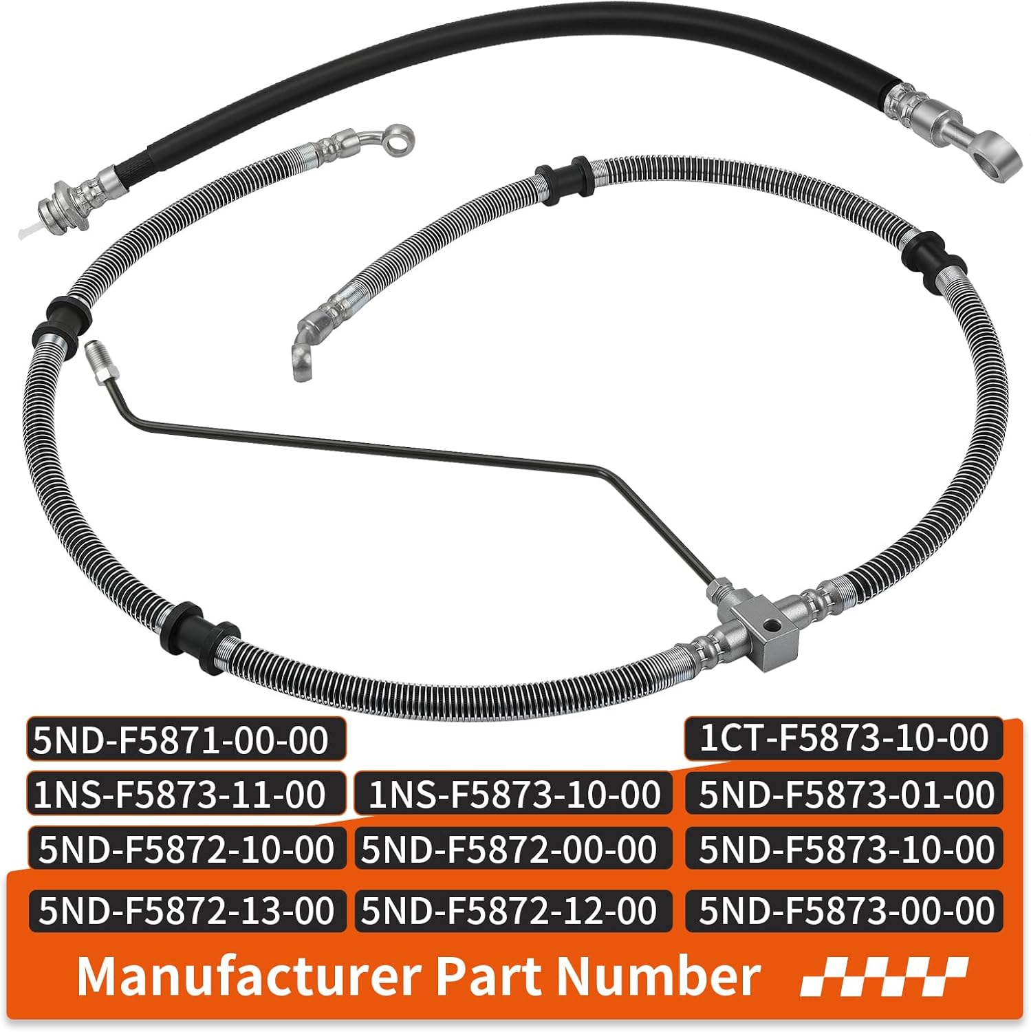 Front Brake Hose Line Pipe Kit for Yamaha Kodiak Grizzly Bruin 350 400 450 2003-2014 5ND-F5872-10-00