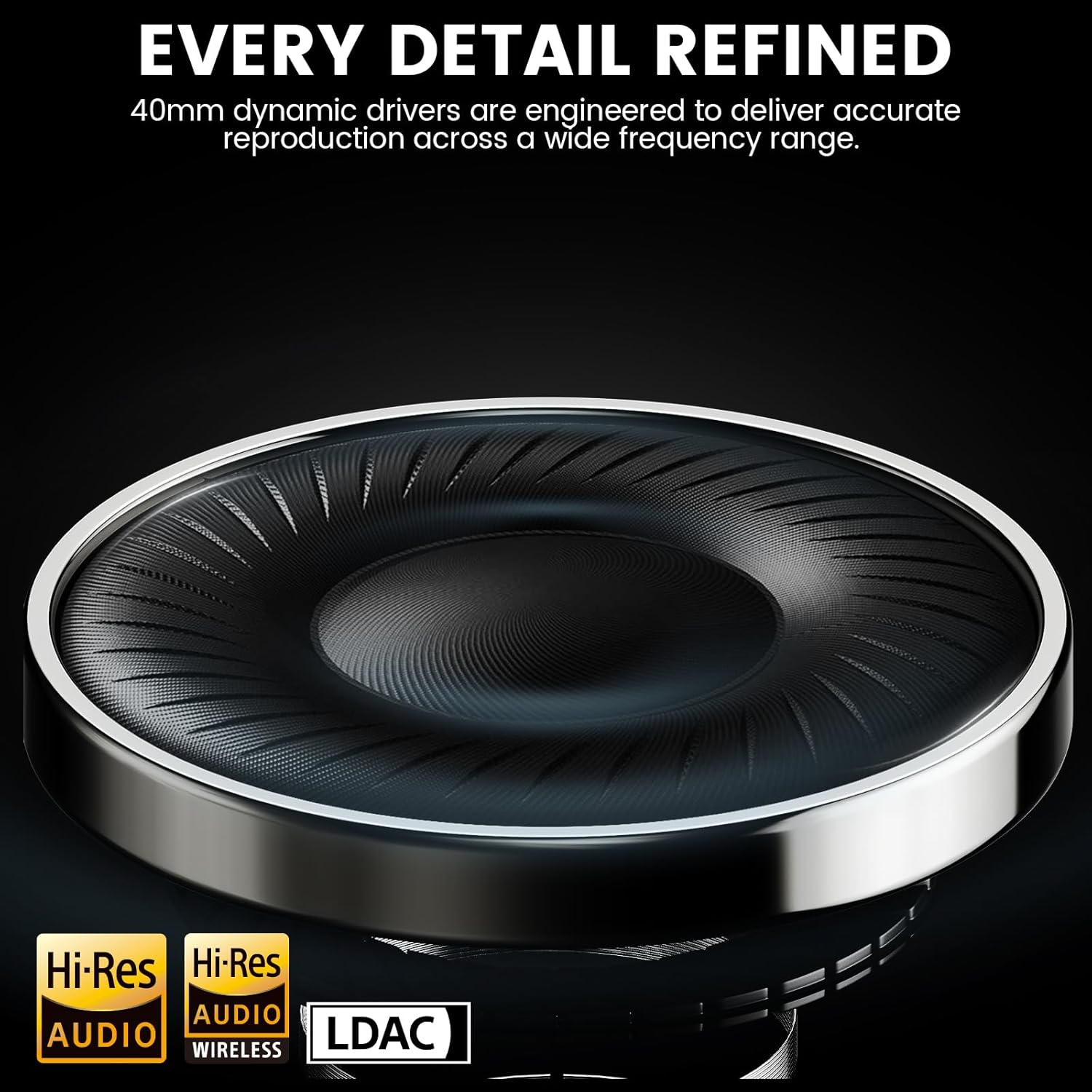 1Mii Y8+ Hybrid Active Noise Cancelling Headphones, 100H Ultra Playtime, Bluetooth 6.0 Over Ear, Wireless Hi-Res Audio & Deep Bass, Comfort for Travel & Home Office, AI Chat & Custom EQ via APP, Black - Image 2