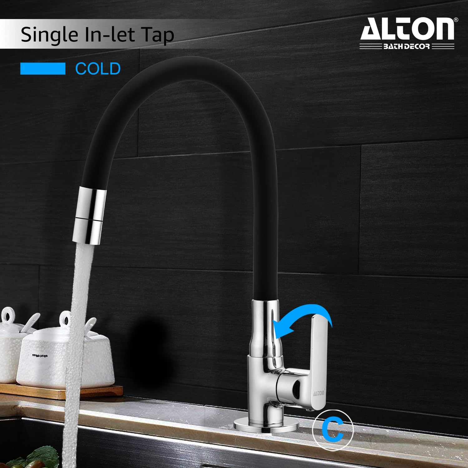 ALTON FAM3355-SF, Swan Neck with Single Flow Flexible Swivel Spout 1