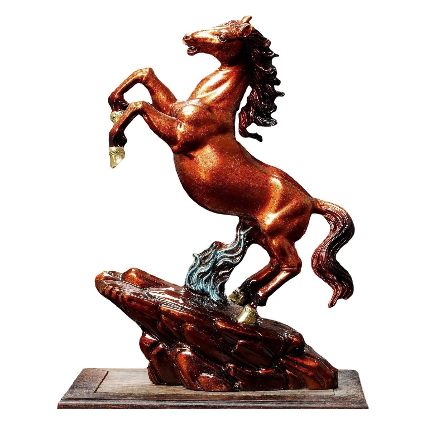 ZZlei2yu-12 Home Decor Ornament Brass Horse Entrance Ornaments Brass Crafts Living Room Home Office Decorative Horses Horses to Success Opening Colorful Ornament