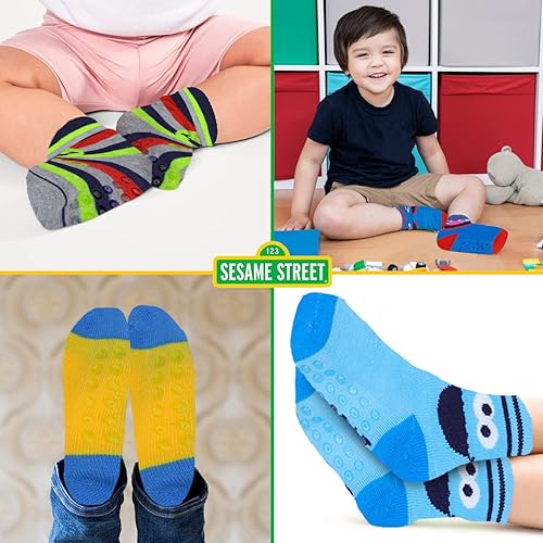 Miniatura 5 de Sesame Street Toddler Socks, Grip Socks for Kids, Toddler Socks with Grippers, Toddler Non Slip Socks