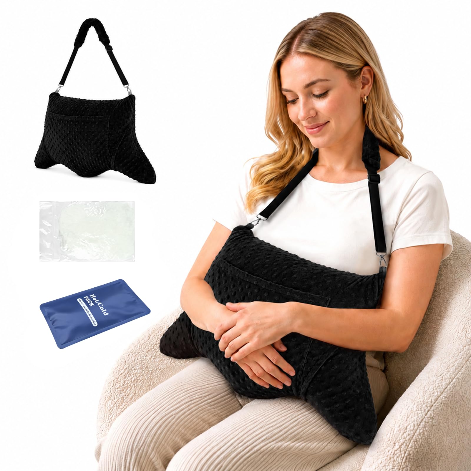 Wuronsa Hysterectomy Recovery Pillow, Abdominal Surgery Pillow, Black
