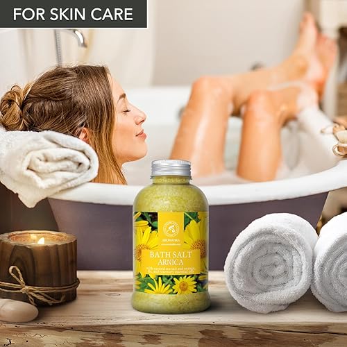 Miniatura 7 de Sales de baño de árnica 21.16 onzas – Aceites esenciales de romero y abeto 100% naturales – sal marina de árnica 21.16 oz – Lo mejor para el baño –