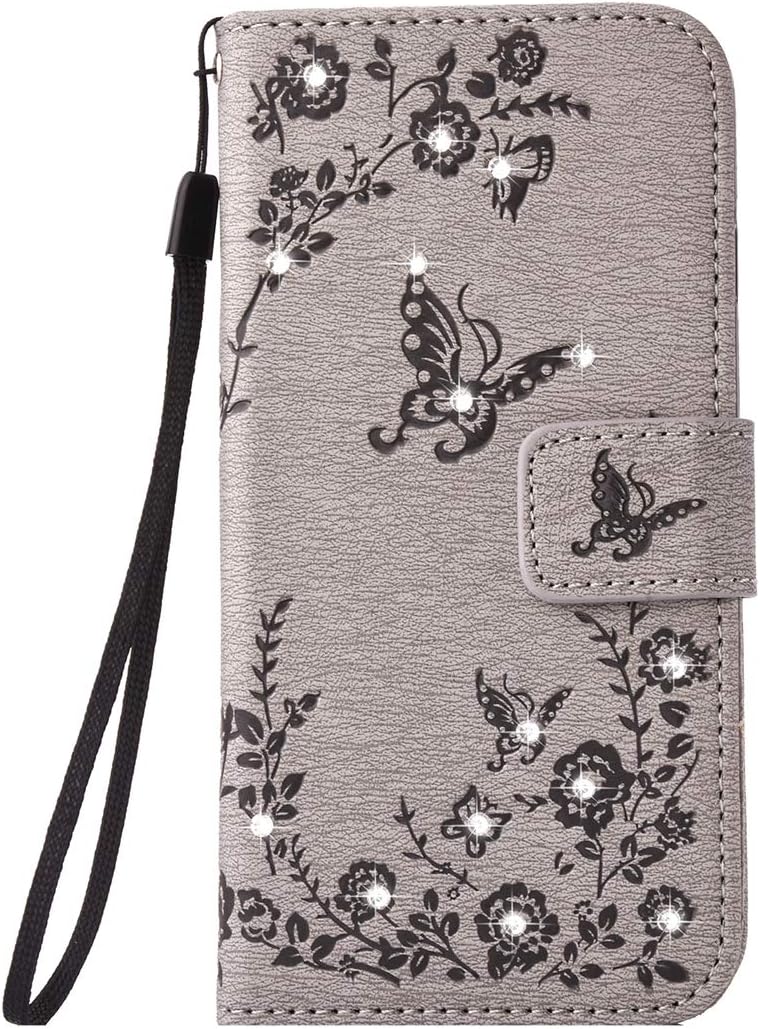 Samsung Galaxy S8 Case, Alfort Samsung S8 Cover, 3 in 1 Galaxy S8 Phone Case Flip Phone Case Wallet Magnetic with Card Holder Screen Protector Stand Function Foldable Case Premium Leather (Gray)