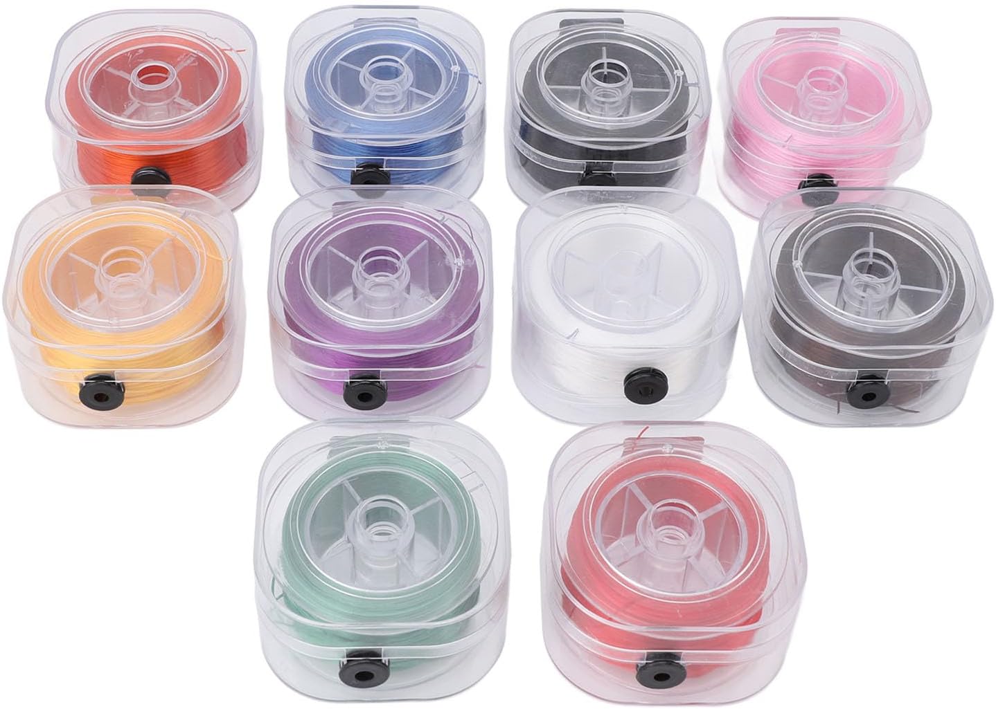 Flat Elastic Bracelet String Cord Premium Stretchy Jewelry Making Thread Strong Durable Polyurethane Beading Material for DIY Bracelets Necklaces Craft Projects 10 Rolls 0.8mm 100