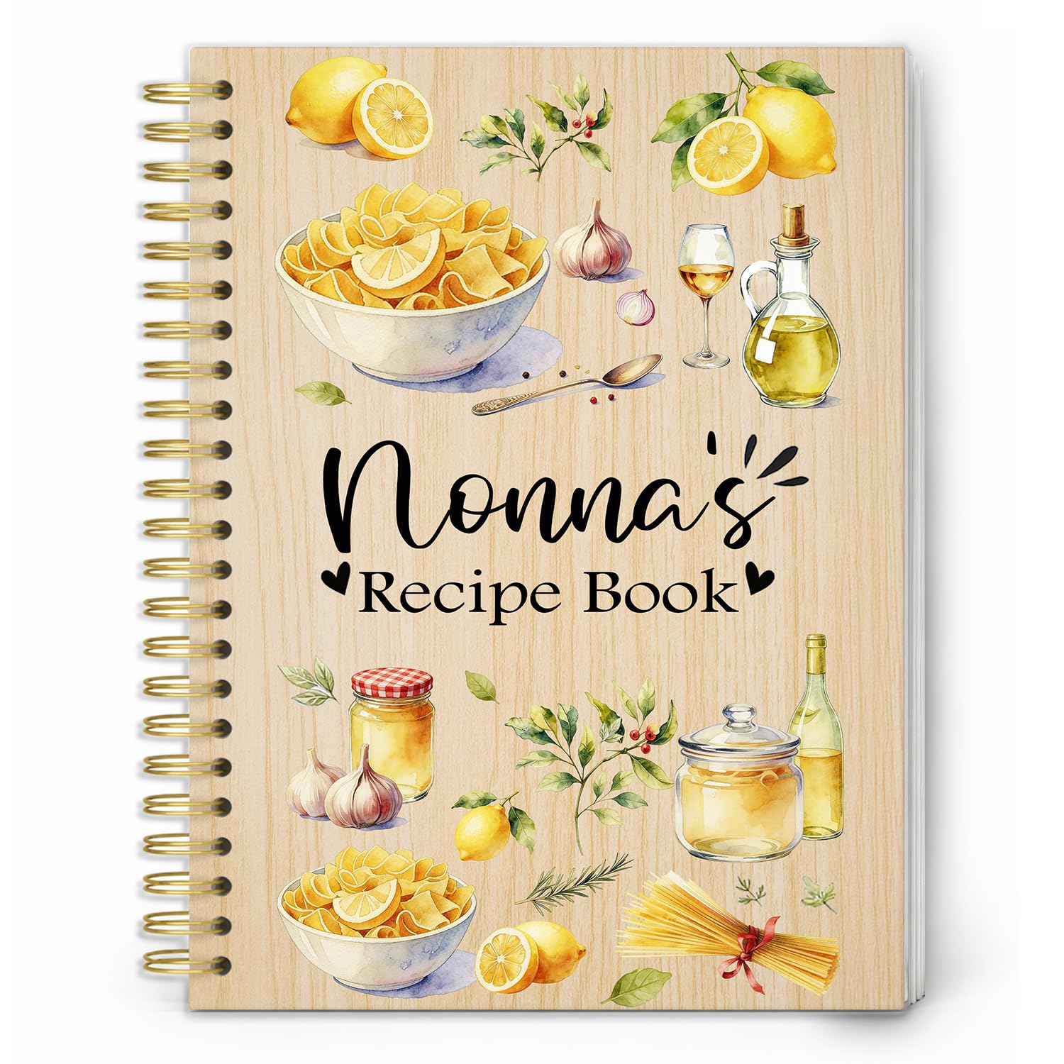 Nonna's Recipes Cookbook Gifts Notebook,Recipe Books to Write in Your Own Recipes,Grandma Blank Recipe Book Journal,Gift for Nonna Grandma Mom Lined Hardcover Spiral Notebook,5.5 x 8.3 Inch