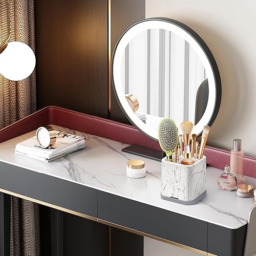 Miniatura 12 de Pequeño soporte para cepillos de dientes para baño, desmontable para fácil limpieza, 5 ranuras para cepillo de dientes eléctrico y pasta de dientes